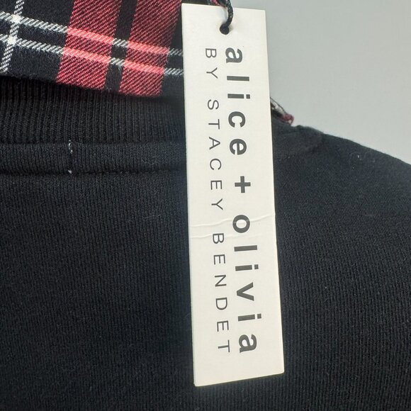 Alice + Olivia Patchwork Shirt Dress with Cropped Sweatshirt XS - NWT - Picture 5 of 9